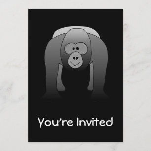 Silverback Gorilla Cartoon Einladung