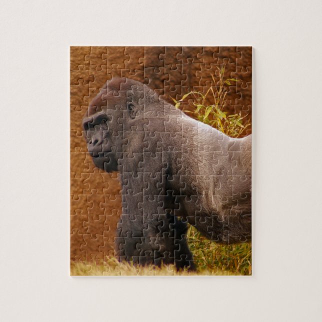 Silverback-Gorilla-Foto-Puzzlespiel Puzzle (Vertikal)