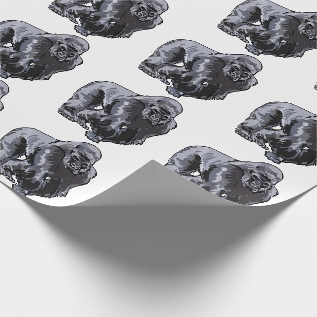 Silverback Gorilla Geschenkpapier (Ecke)
