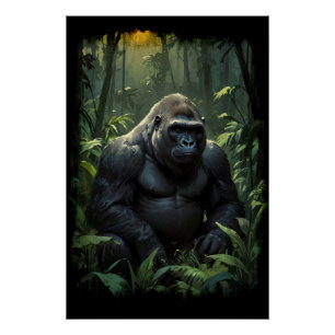 Silverback Gorilla in Ruanda Poster