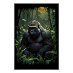 Silverback Gorilla in Ruanda Poster