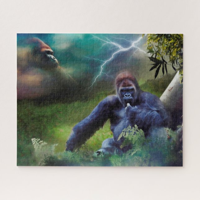 SILVERBACK GORILLA JUNGLE ERLEUCHTUNG PUZZLE (Horizontal)