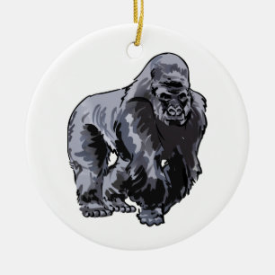 Silverback Gorilla Keramik Ornament