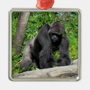 Silverback Gorilla Ornament Aus Metall
