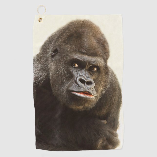 Silverback Gorilla Portrait Golfhandtuch (Vorderseite)