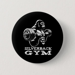 Silverback Gym Gorilla Weightlift Workout Fitne Button