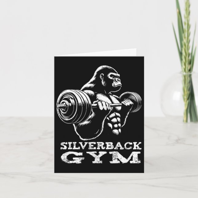 Silverback Gym Gorilla Weightlift Workout Fitne Karte (Vorderseite)