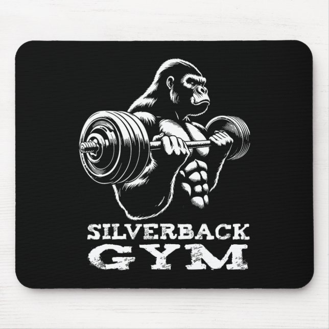 Silverback Gym Gorilla Weightlift Workout Fitne Mousepad (Vorne)