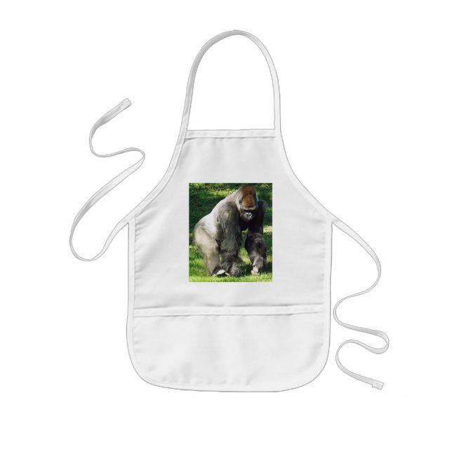 Silverback-männlicher Tiefland-Gorilla-stehendes Kinderschürze (Vorne)