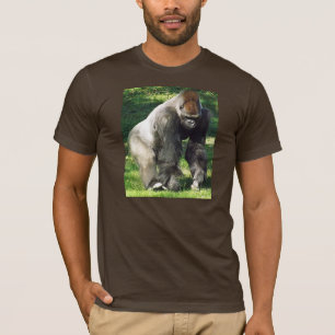 Silverback-männlicher Tiefland-Gorilla-stehendes T-Shirt