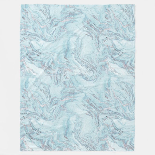 SilverBlue-Marmor Fleecedecke (Vorderseite)
