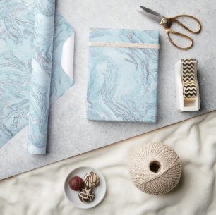 SilverBlue-Marmor Geschenkpapier