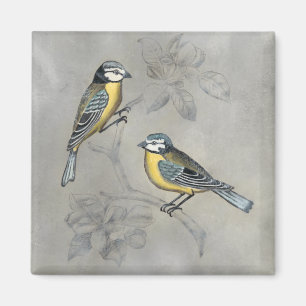 Silvered Aviary   Vogel Couple Magnet