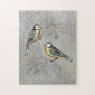 Silvered Aviary   Vogel Couple Puzzle