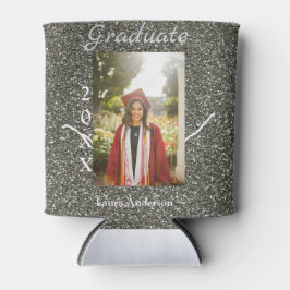 Silverglitter Foto Abschluss hinzufügen Namensklas Dosenkühler