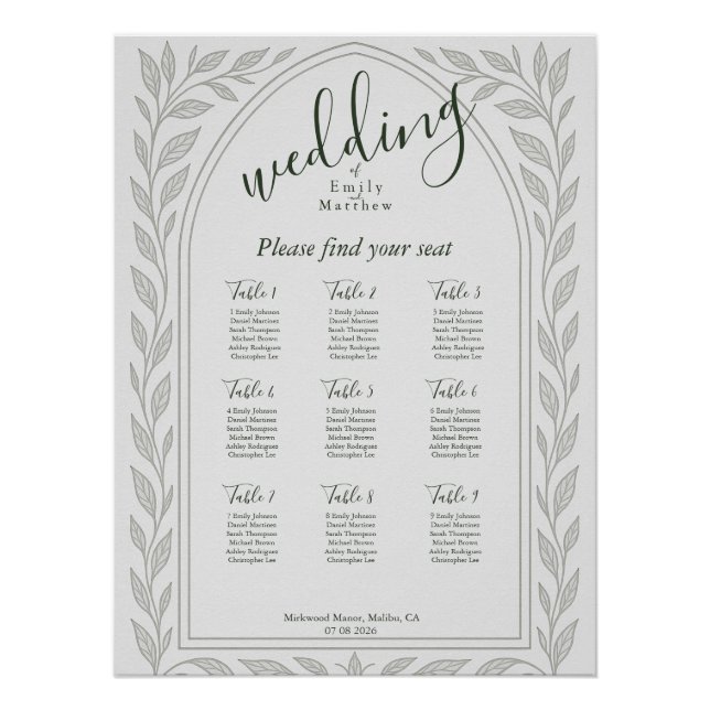 Silverleaf Elven Wedding Chart (Vorderseite)