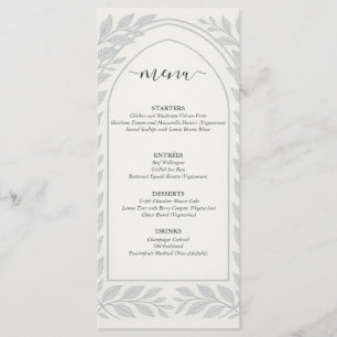 Silverleaf Elven Wedding - Leaf Border Wedding Menükarte