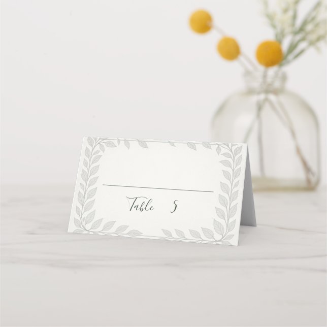 Silverleaf Elven Wedding - Leaf Wedding Platzkarte (Vorderseite)