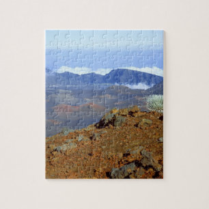 Silversword am Rand des Haleakala-Kraters von nahe Puzzle