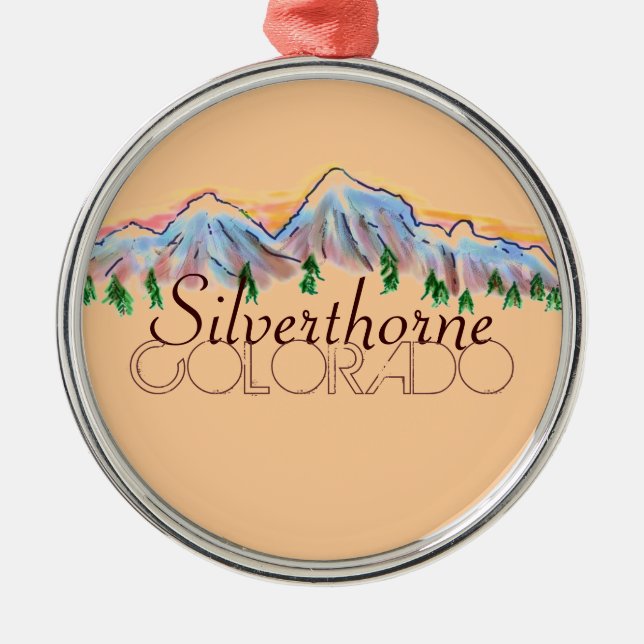 Silverthorne Colorado Bergornament Silbernes Ornament (Vorne)