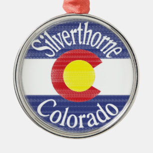 Silverthorne Colorado Kreisflagge Ornament Aus Metall