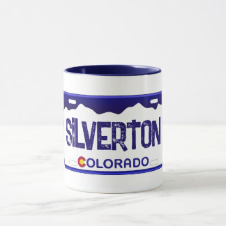 Silverton Colorado Blauer Nummernschild Tasse