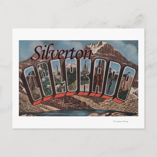 Silverton, Colorado - Große Buchstabenszenen Postkarte (Vorderseite)