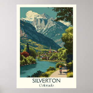 Silverton Colorado Vintag Mountain Town Travel Ar Poster