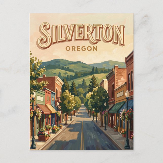 Silverton Oregon Postkarte (Vorderseite)
