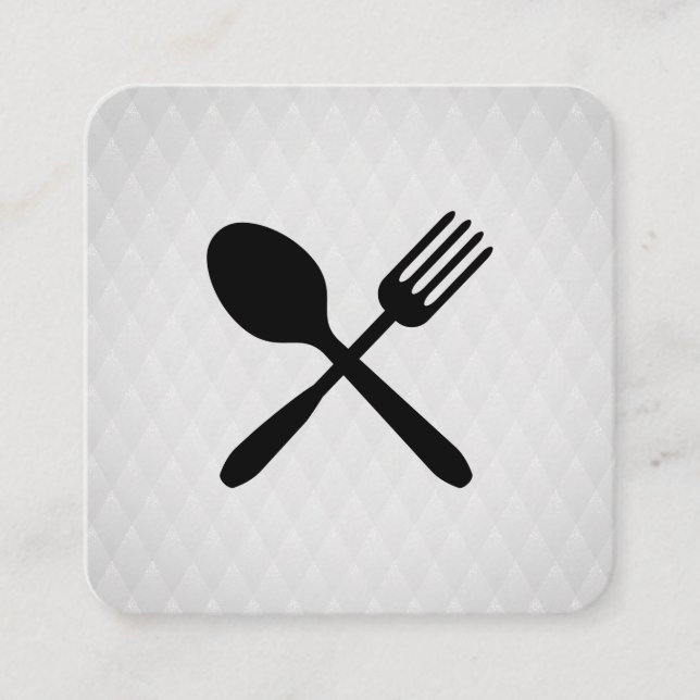 Silverware Chic Diamond Muster Quadratische Visitenkarte (Vorderseite)