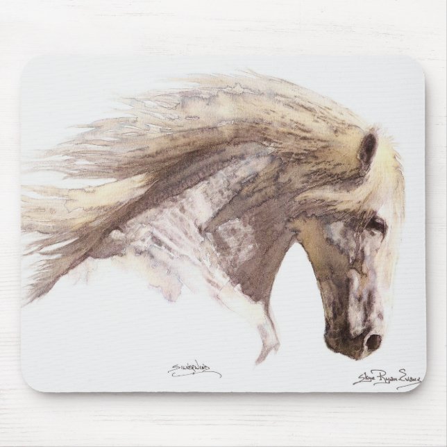 "SILVERWIND" Hengstpferd Lover Mousepad (Vorne)