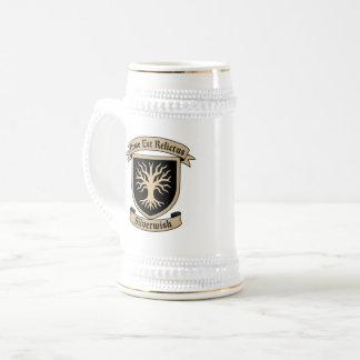 SilverWish Wappen und Motto Tankard on White&Black Bierglas