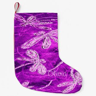 Silvery Dragonfliegen auf einem Zaubermagenta Sky Kleiner Weihnachtsstrumpf