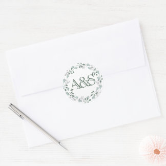 Silvery Green Eucalyptus Wedding Runder Aufkleber