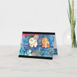 SILVERY MOON Chow dog watercolor Karte