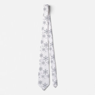 Silvery Snowflakes Winter Wedding Neck Tie Krawatte