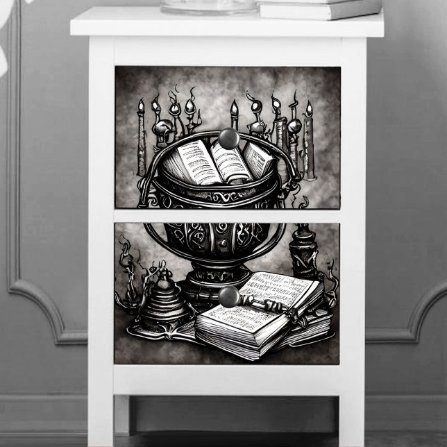 Silvery Steampunk Cauldron Spellbooks und Tränke Seidenpapier (Von Creator hochgeladen)