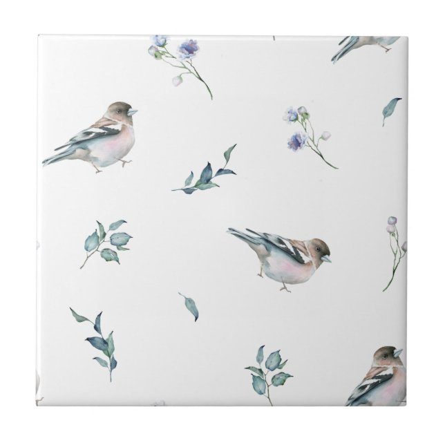 Silvery Vining Blätter Nahtlose Keramik Tile Fliese (Vorderseite)