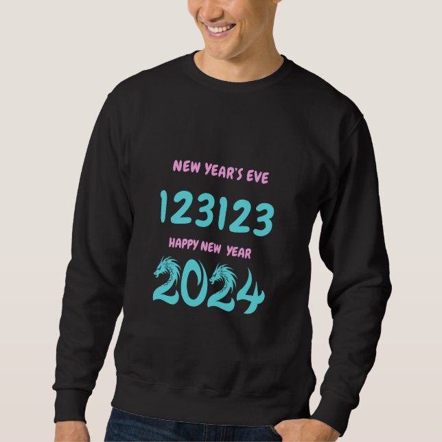 Silvester 123123 Frohes neues Jahr 2024 Sweatshirt (Vorderseite)