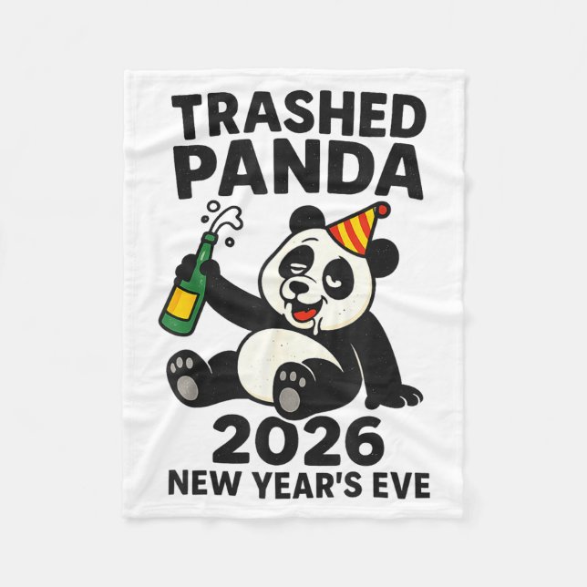 Silvester 2026 Trashed Panda Premium  Fleecedecke (Vorderseite)