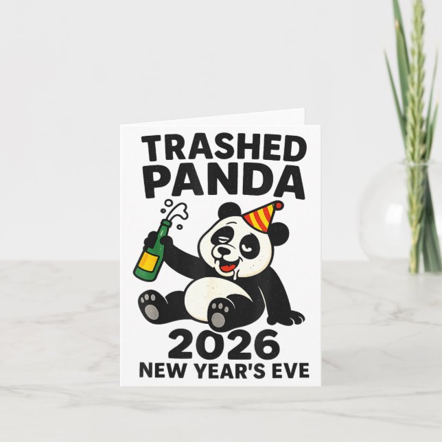 Silvester 2026 Trashed Panda Premium  Karte (Vorderseite)