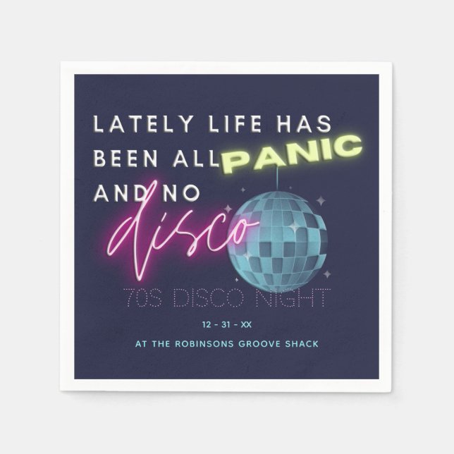 Silvester 70er Party Serviette (Vorderseite)