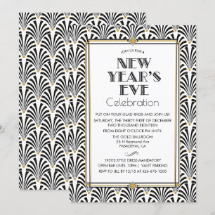 Silvester Art Deco Gatsby Einladung