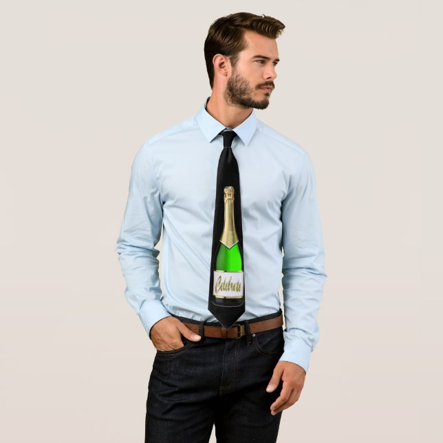 Silvester Champagne Flasche Celebrate Necktie Krawatte (Beispiel)