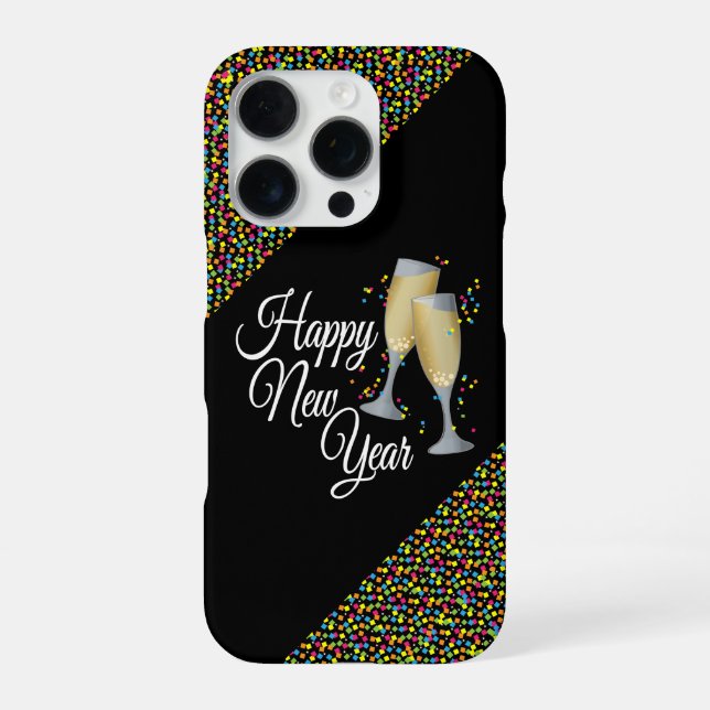 Silvester Champagner Gläser iPhone Hülle (Rückseite)