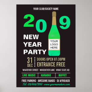 Silvester-Club-/Gesellschafts-Party mit Logo-Werbu Poster