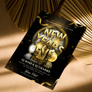 Silvester-Clubparty Black & Gold Flyer