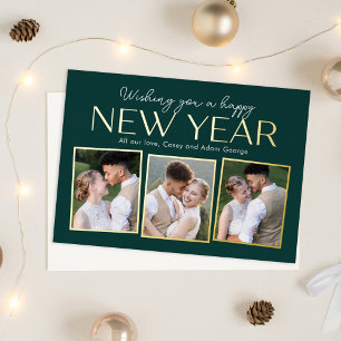 Silvester Collage FOIL Editable Color Holiday Card Folien Feiertagskarte
