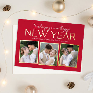 Silvester Collage FOIL Editable Color Holiday Card Folien Feiertagskarte