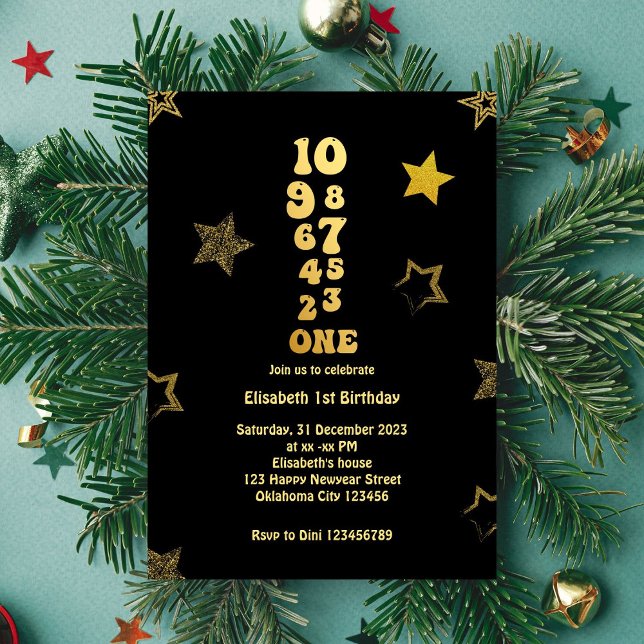 Silvester Countdown Erster Geburtstag Einladung (Von Creator hochgeladen)